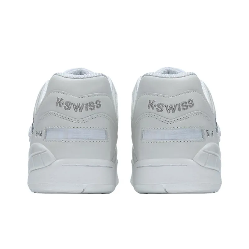 KSWISS Si18 Full House Shoe Slip Resistant Cushioning Low Top Skateboard Shoes Men's White Gray-4