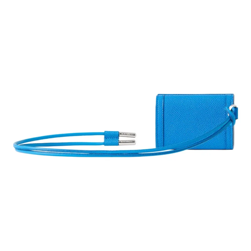 Burberry Textured Calfskin Card Holder Men's Blue-2