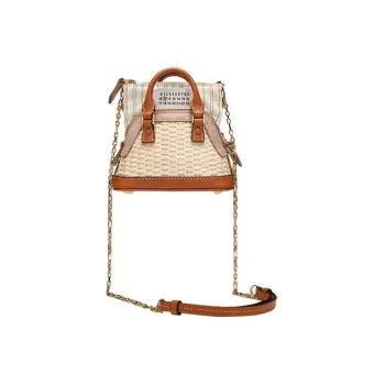 Maison Margiela 5AC With Cow Leather And Sheepskin Portable Crossbody Bag, Shoulder Bag Regular Women's Brown/Pink