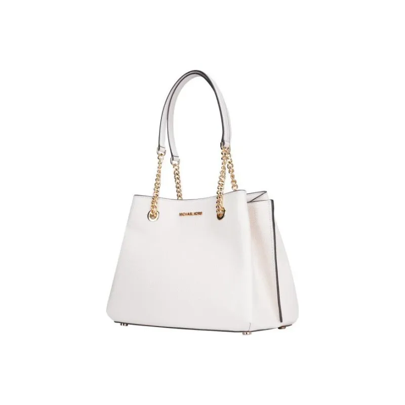 MICHAEL KORS Teagen Cow Leather Handbag, Shoulder Bag Women's Milk White-1