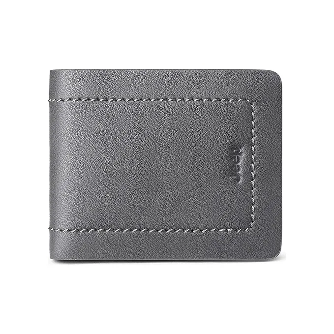 Jeep Cow Leather Money Clip Card Holder Regular Men's Gray-1