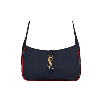 SAINT LAURENT LE5A7 Polyamide Hobo Bag, Shoulder Bag, Crossbody Bag Women's Marine Blue