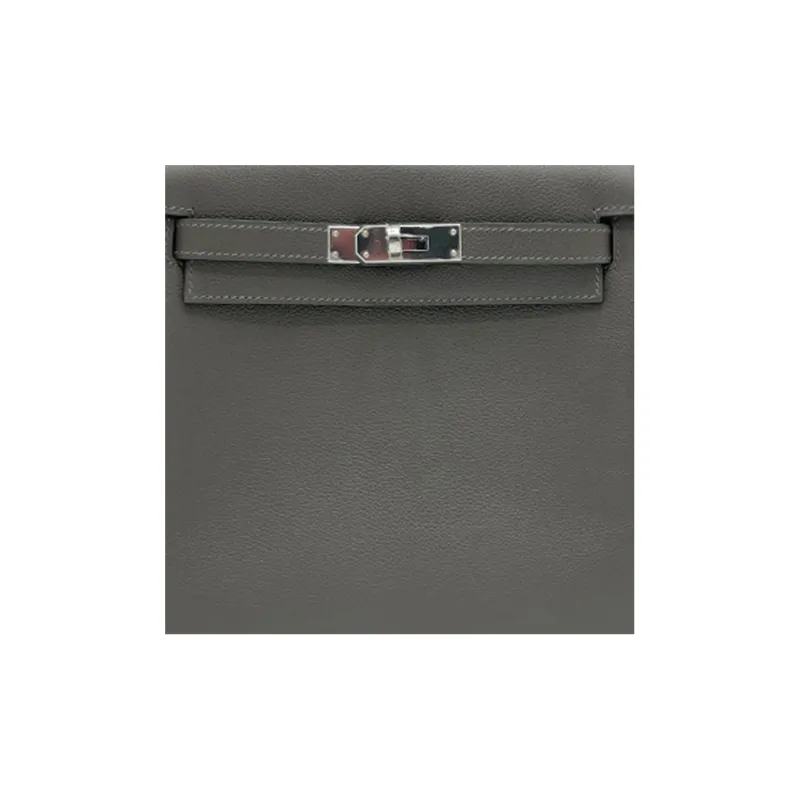 HERMES Kelly Ado Evercolor Leather Backpack Unisex Forest Green-3