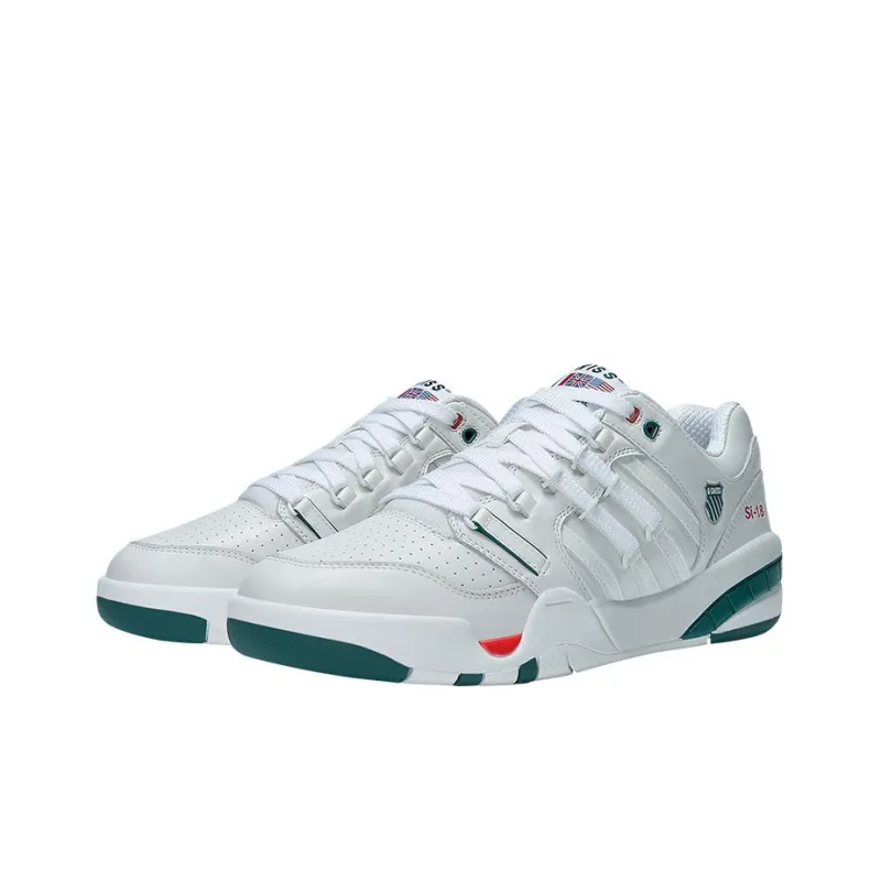 KSWISS Si 18 Full Coverage Shoes Warm Slip Resistant Low Top Skateboard Shoes White Red Green-2