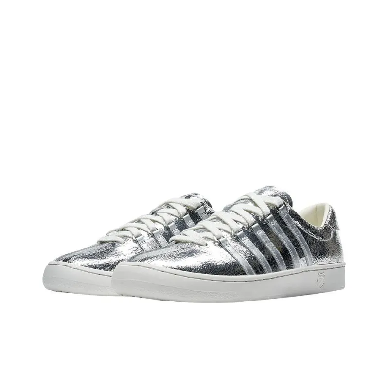 KSWISS Classic 66 Anti Slip Wear Resistant Low Top Skateboard Shoes Silver-1