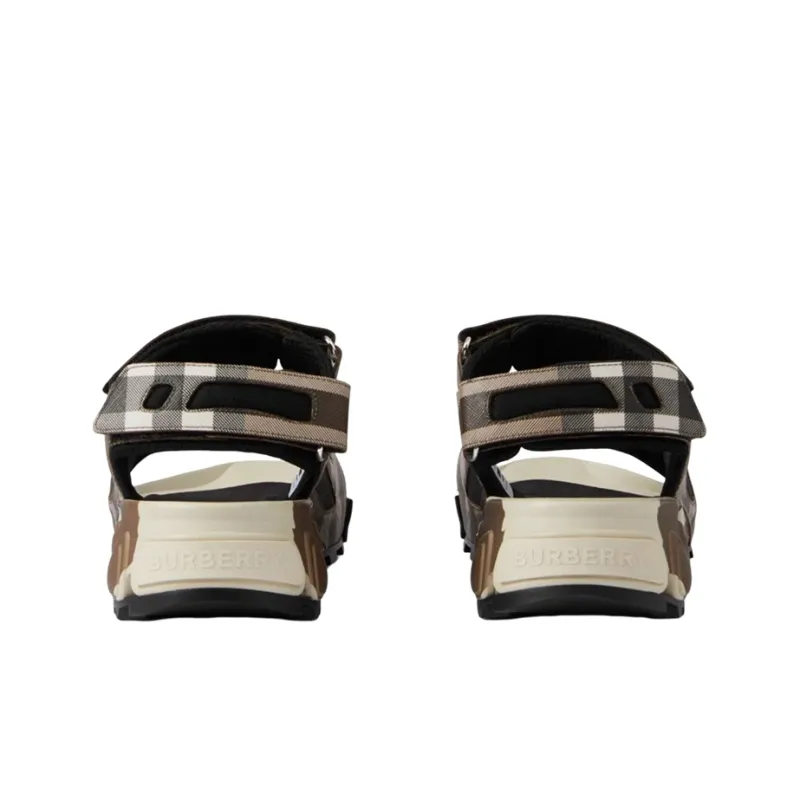 Burberry Check Arthur Sandal Dark Birch Brown-4