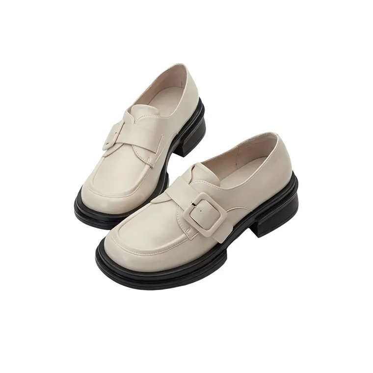 GRACEGIFT Platform Shoes Women's White Black-1