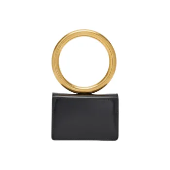 FERRAGAMO Cow Leather Card Holder Women's Black