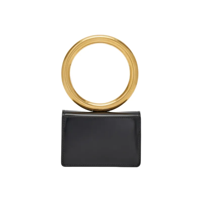 FERRAGAMO Cow Leather Card Holder Women's Black-0