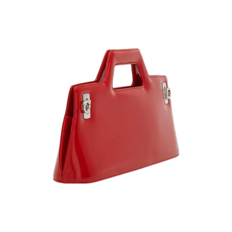 FERRAGAMO Cow Leather Shoulder Bag, Crossbody Bag, Handbag Regular Women's Red-1