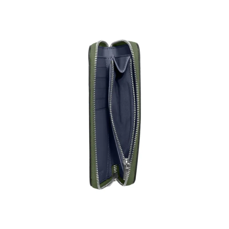 COACH Id Zip Wallet Pebbled Leather Card Holder Wallet Medium Size Women's Olive Green-2