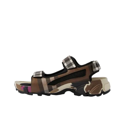 Burberry Check Arthur Sandal Dark Birch Brown