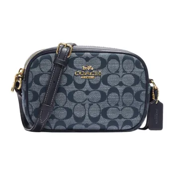 COACH Jamie Canvas With Leather Camera Bag Shoulder Bag Crossbody Bag Mini Women's Denim Blue
