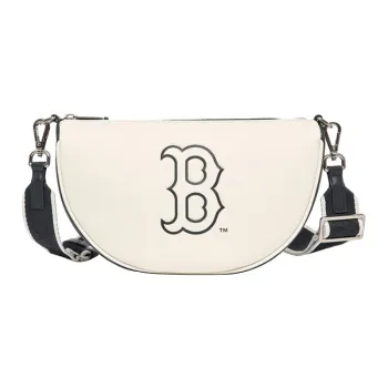 MLB Artificial Leather Dumpling Bag Shoulder Bag Crossbody Bag Regular Unisex Black White