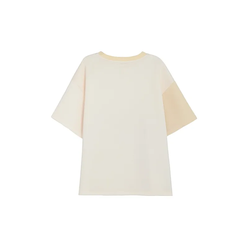 SNBL Drop Shoulder Sleeve T Shirt Women's Beige-1