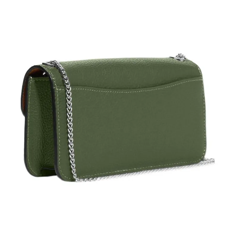 COACH Morgan Pebbled Leather Shoulder Bag Crossbody Bag Small Size Women's Olive Green-1