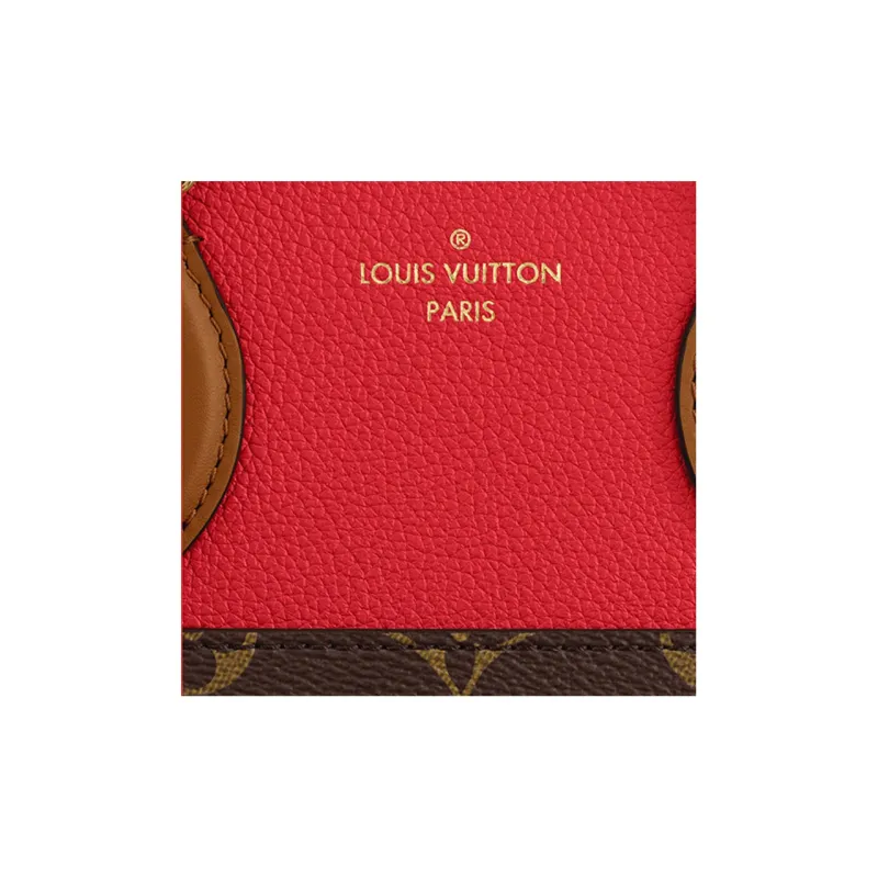LOUIS VUITTON Canvas With Calfskin Shoulder Bag, Crossbody Bag, Handbag Women's Red White Black-4
