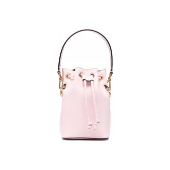 FENDI Leather Bucket Bags Crossbody One Shoulder Handbags Small Size Women's Pink