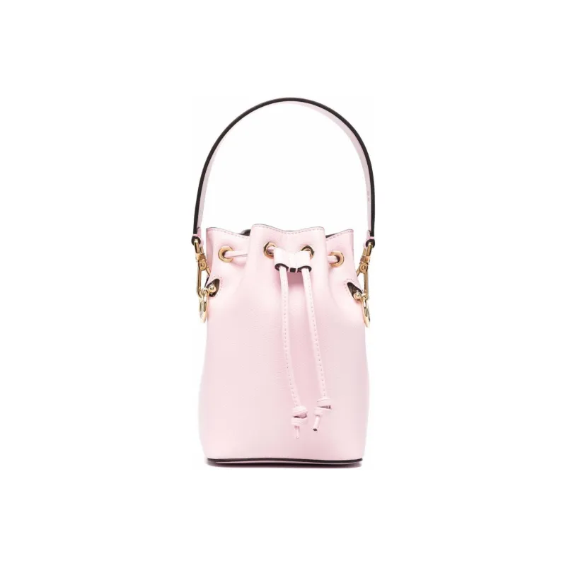 FENDI Leather Bucket Bags Crossbody One Shoulder Handbags Small Size Women's Pink-0
