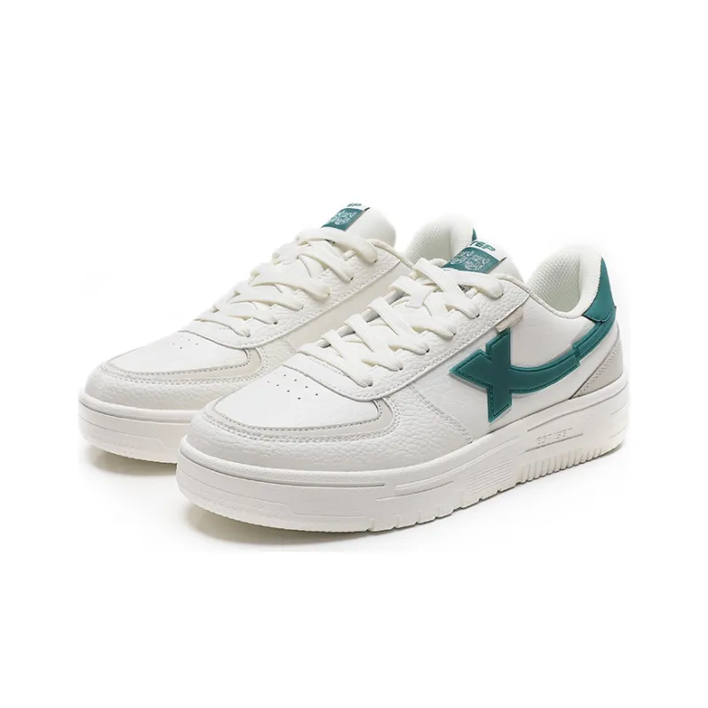 XTEP Slip-Resistant Cushioning Low-Top Skateboard Shoes Men's Gray Cyan-2