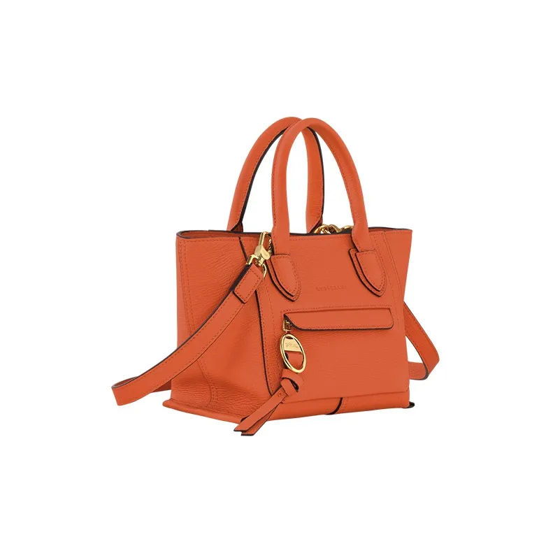 LONGCHAMP Mailbo Grained Cow Leather Shoulder Bag Crossbody Bag Handbag Small Size Women's Carrot-1