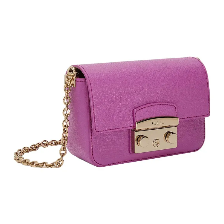 Furla Metropolis Collection Calfskin Small Square Bag Shoulder Bag Crossbody Bag Mini Women's Pink-1
