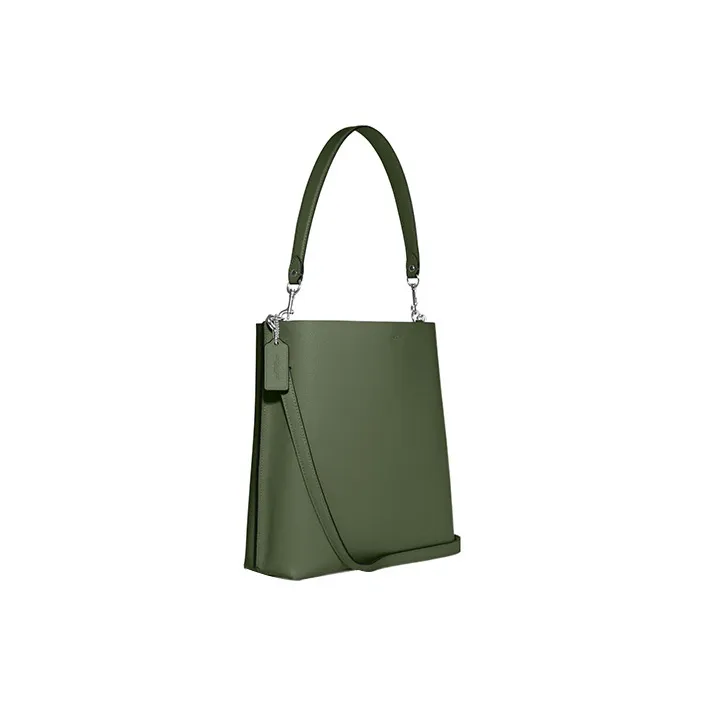 COACH Mollie Double Sided Leather Bucket Bag, Shoulder Bag, Crossbody Bag Women's Olive Green-1