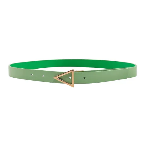 Bottega Veneta Minimalist Style Fashion Trend Versatile Smooth Buckle Belt Women's Green