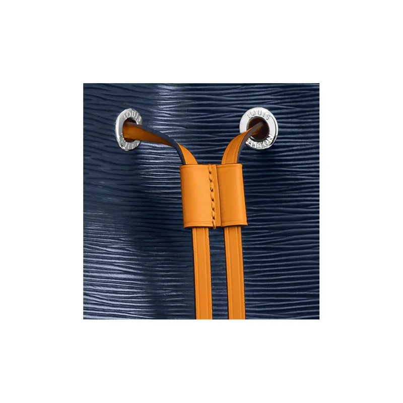 LOUIS VUITTON Cow Leather Bucket Bags Shoulder Bag Crossbody Bag Handbags Mini Women's Indigo/Jiang Yellow Lining-4