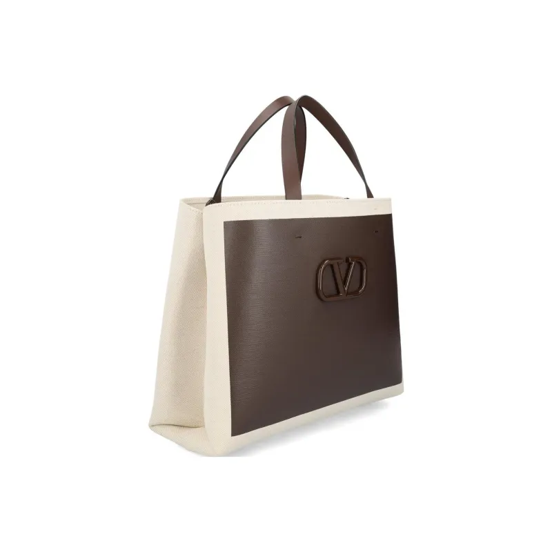 Valentino Vlogo Cow Leather Shoulder Bag, Crossbody Bag, Handbag Men's Light Umber-1