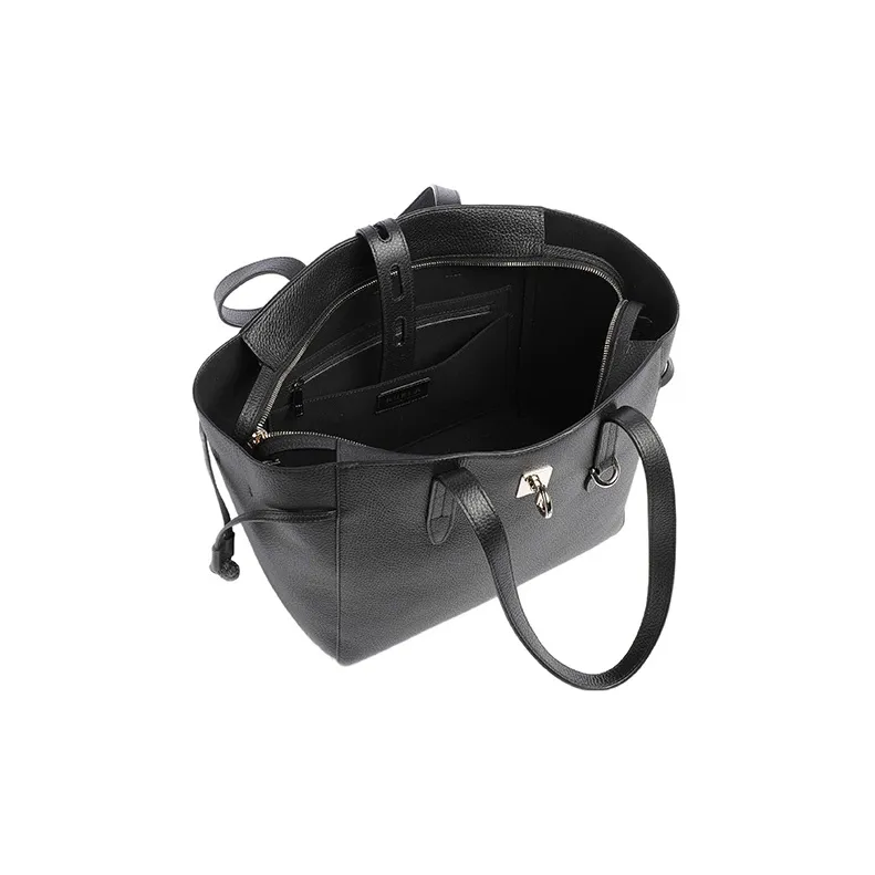 Furla Net Collection Calfskin Tote Bag, Shopping Bag, Handbag, Shoulder Bag Tubas Women's Black-3
