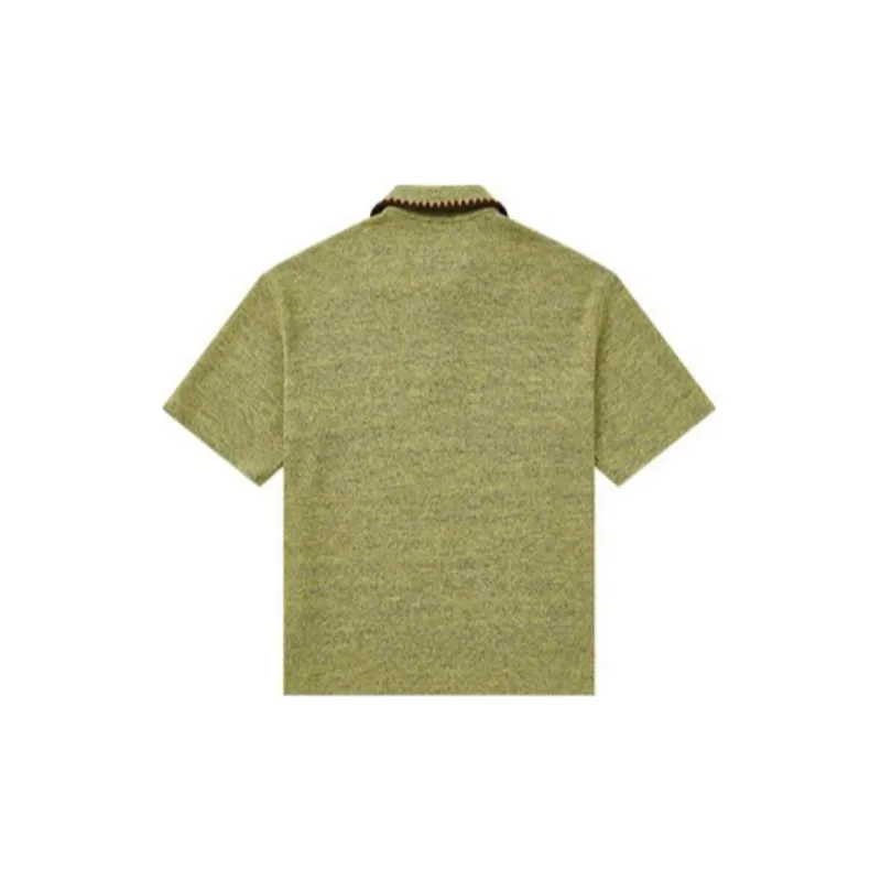 OPICLOTH Polo Shirts Unisex Floral Yarn Yellow-1