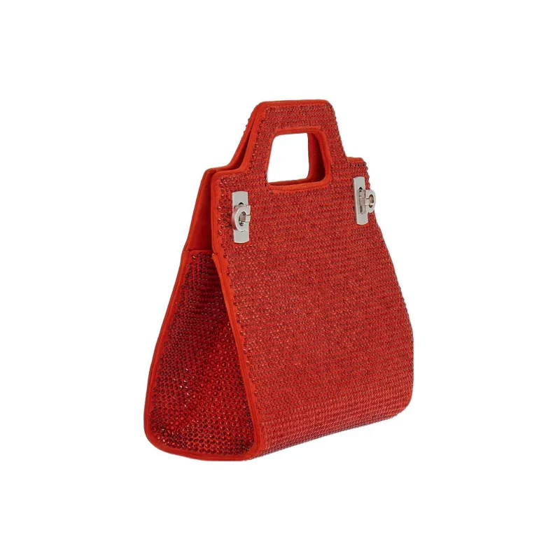 FERRAGAMO Leather Shoulder Bag Crossbody Bag Handbag Mini Women's Red-1