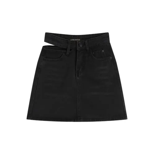 LOKUINTUS Denim Short Skirts Women's Black