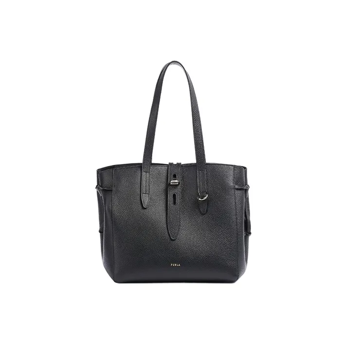Furla Net Collection Calfskin Tote Bag, Shopping Bag, Handbag, Shoulder Bag Tubas Women's Black-1