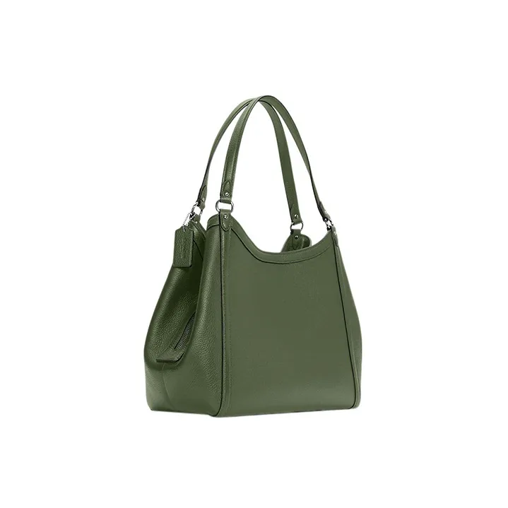 COACH Kristy Pebbled Leather Shoulder Bag Handbag Shoulder Bag Women's Olive Green-1