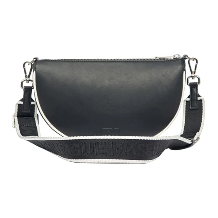 MLB Artificial Leather Dumpling Bag Shoulder Bag Crossbody Bag Regular Unisex Black White-4