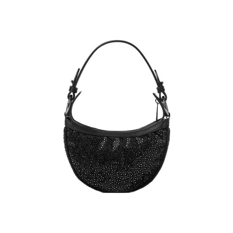 VERSACE La Medusa Mulberry Silk With Lambskin Detail Handbag Mini Women's Black-1