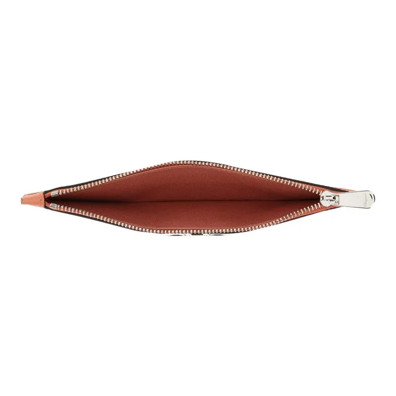 FERRAGAMO GANCINI Calfskin Business Card Holder Wallet Women's Coral Red-3