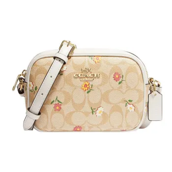 COACH Jamie Coated Canvas With Leather Camera Bag Shoulder Bag Crossbody Bag Mini Women's Light Khaki