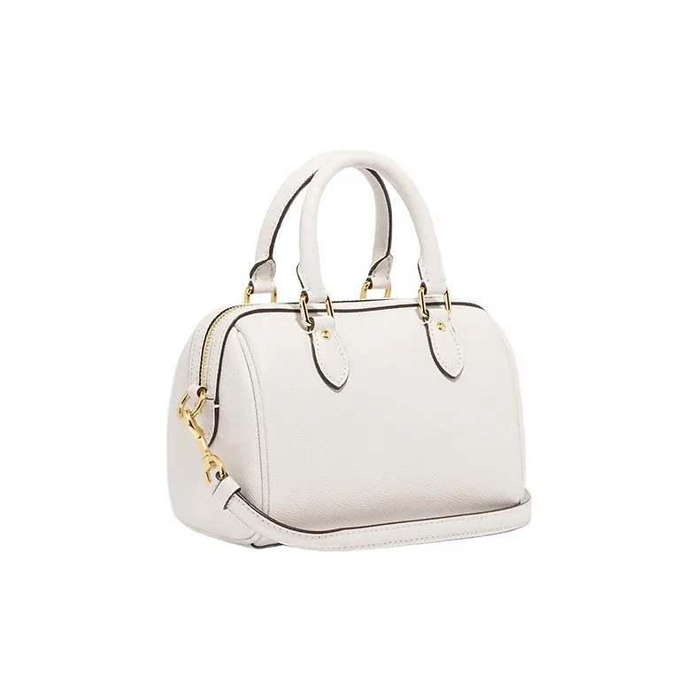 COACH Rowan Cross-Stitch Leather Handbags Shoulder Bag Crossbody Bag Small Size Women's White-1