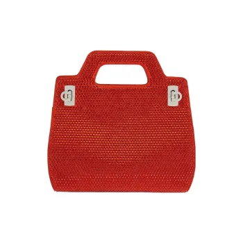 FERRAGAMO Leather Shoulder Bag Crossbody Bag Handbag Mini Women's Red