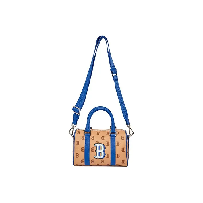 MLB Artificial Leather Pillow Bag Boston Bag Handbag Shoulder Bag Small Size Unisex Blue Brown Multicolor-1