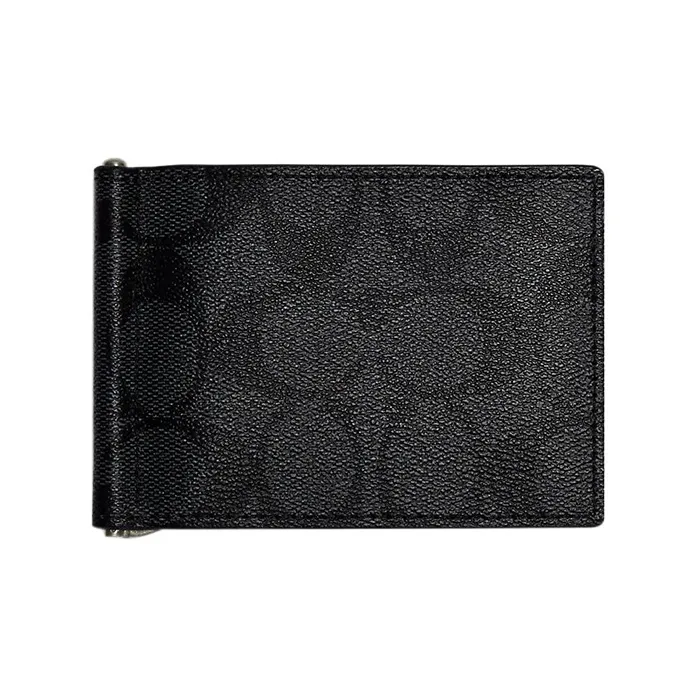 COACH Billfold Wallet Coated Canvas Wallet Mini Women's Black-0