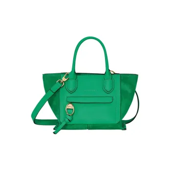 LONGCHAMP Mailbo Velvet Calfskin Shoulder Bag, Crossbody Bag, Handbag Small Size Women's Grass Green