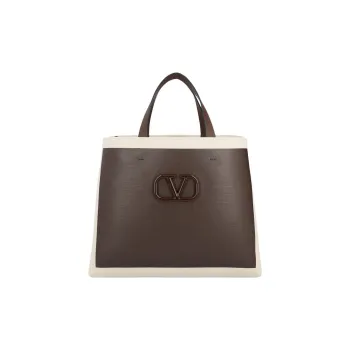 Valentino Vlogo Cow Leather Shoulder Bag, Crossbody Bag, Handbag Men's Light Umber