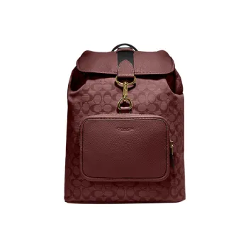COACH Sullivan Fabric With Cow Leather Backpack Tubas Women's Burgundy