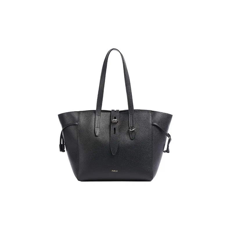 Furla Net Collection Calfskin Tote Bag, Shopping Bag, Handbag, Shoulder Bag Tubas Women's Black-0