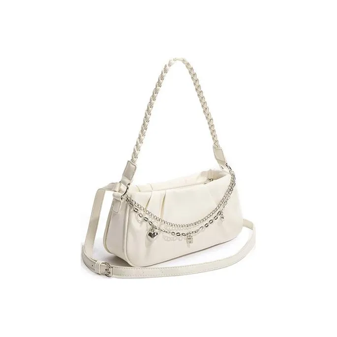 HAWA PU Shoulder Bag Cloud Bag Handbag Shoulder Bag Regular Women's White/Black-2