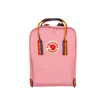 Fjallraven Polyester Rainbow Backpack Medium Size Unisex Pink/Rainbow Webbing